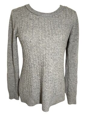 Sofiane Gray 100% Cashmere Cable Knit Crewneck Longsleeve Sweater Size Medium